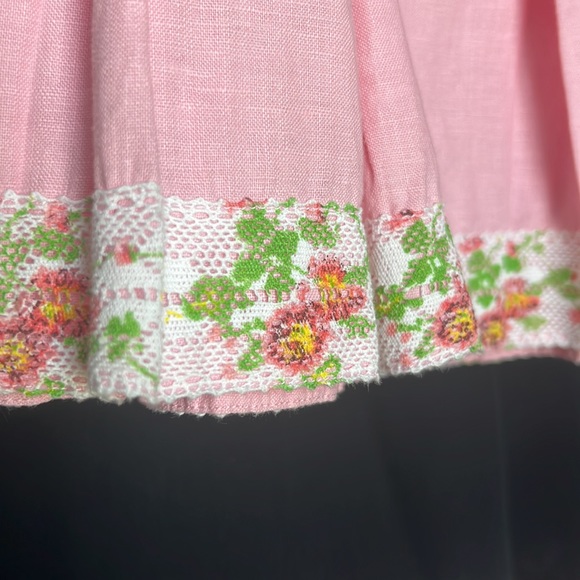 Pink Linen Skater Skirt - Picture 5 of 10